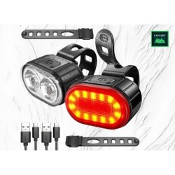 Zestaw Lampek Rowerowych LED USB | Przód+Tył | LafaretDeco
