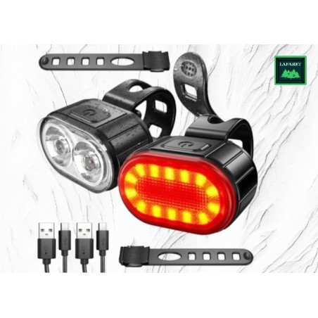 Zestaw Lampek Rowerowych LED USB | Przód+Tył | LafaretDeco