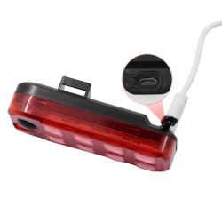 Lampka Rowerowa Tylna LED USB | 5 Trybów Świecenia | LafaretDeco