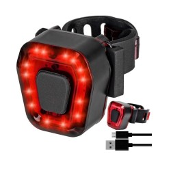 Lampka Rowerowa Tylna 14 LED USB Aku | LafaretDeco