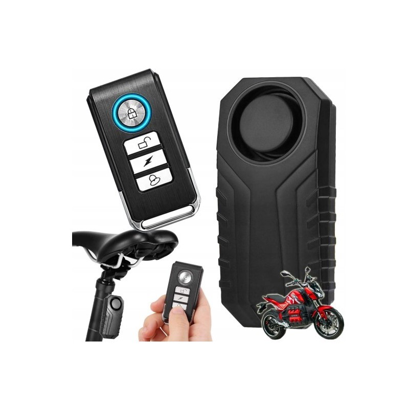 Głośny Alarm Rowerowy z Pilotem 113dB