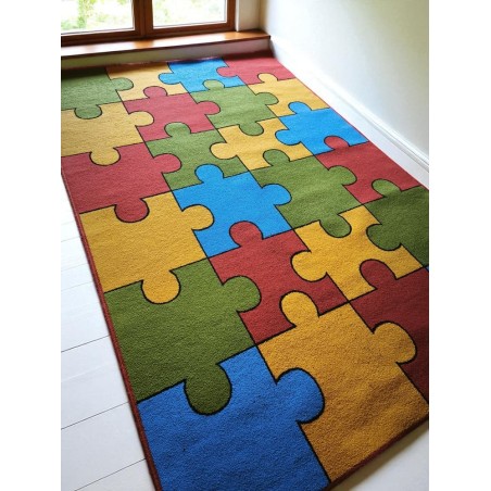 Kolorowy Dywan Puzzle Mało Używany - Idealny do Pokoju Dziecięcego