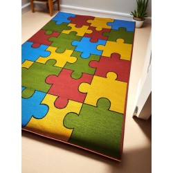 Dywan Puzzle Kolorowy 200x296cm | Mało Używany | Pokój Dziecięcy