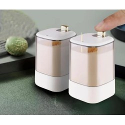 Pojemnik na Wykałaczki z Dozownikiem | Higiena Kuchni | Biały | LafaretDeco.pl
