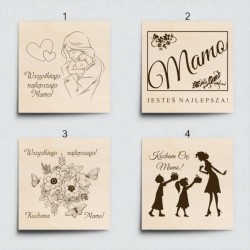 Drewniane Pudełko na Prezent dla Mamy z Grawerem | Herbaciarka | LafaretDeco