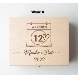 Drewniana Szkatułka Pudełko na Obrączki Ślubne | Naturalne | LafaretDeco