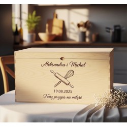 Drewniane Pudełko na Koperty Weselne | Skrzynka na Ślub | Zamykane | LafaretDeco