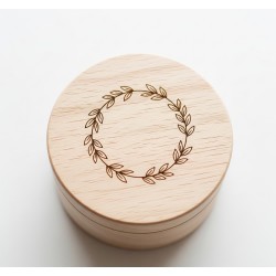 Okrągłe Drewniane Pudełko na Obrączki | Szkatułka na Pierścionek | LafaretDeco
