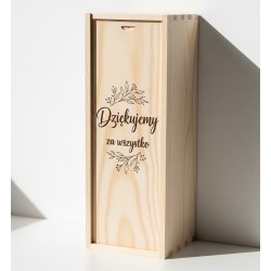 Drewniana Skrzynka na Wino z Zasuwanym Wieczkiem