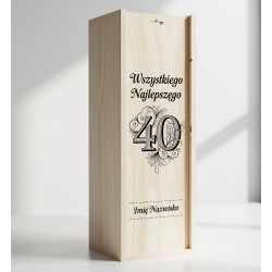 Prezent na 30 40 50 Urodziny | Drewniana Skrzynka na Wino z Grawerem | LafaretDeco
