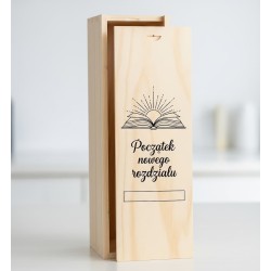 Drewniana Skrzynka na Wino z Grawerem - Początek Nowego Rozdziału