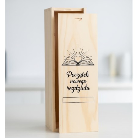 Drewniana Skrzynka na Wino z Grawerem - Początek Nowego Rozdziału