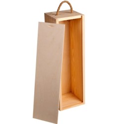 Prezent dla Mamy | Drewniana Skrzynka na Wino z Grawerem Kwiaty | LafaretDeco