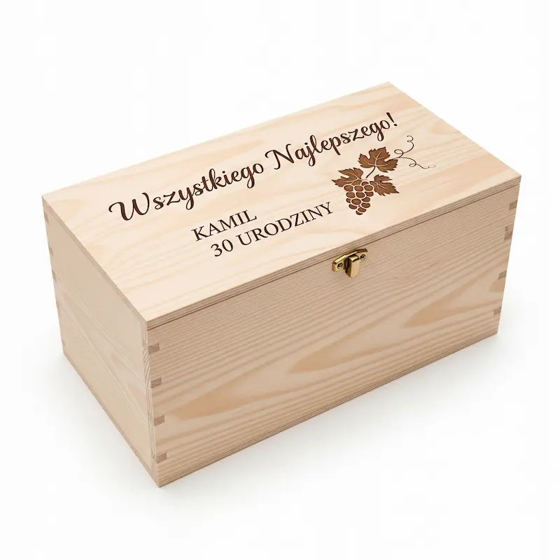 Pudełko na wino z grawerem urodzinowym